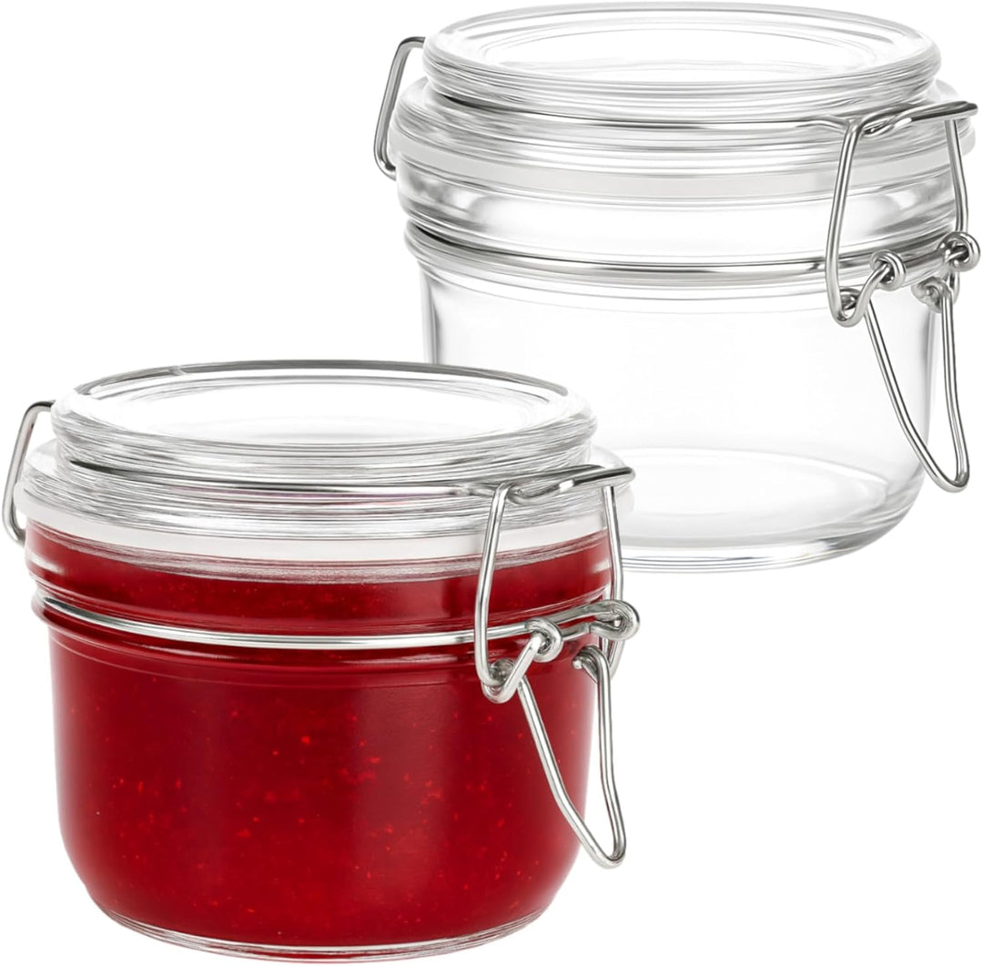 gouveo 16er Set Vorratsglas 120 ml (0,12 l) Vorratsglas 120 ml mit Bügelverschluss Drahtbügelverschl