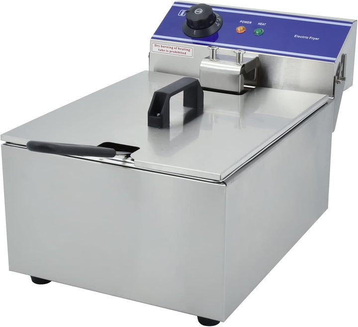 MOOTACO Gastro Fritteuse Friteuse Edelstahl, 6L Behälter, Elektro Fritteuse 3000W, Edelstahl elektri