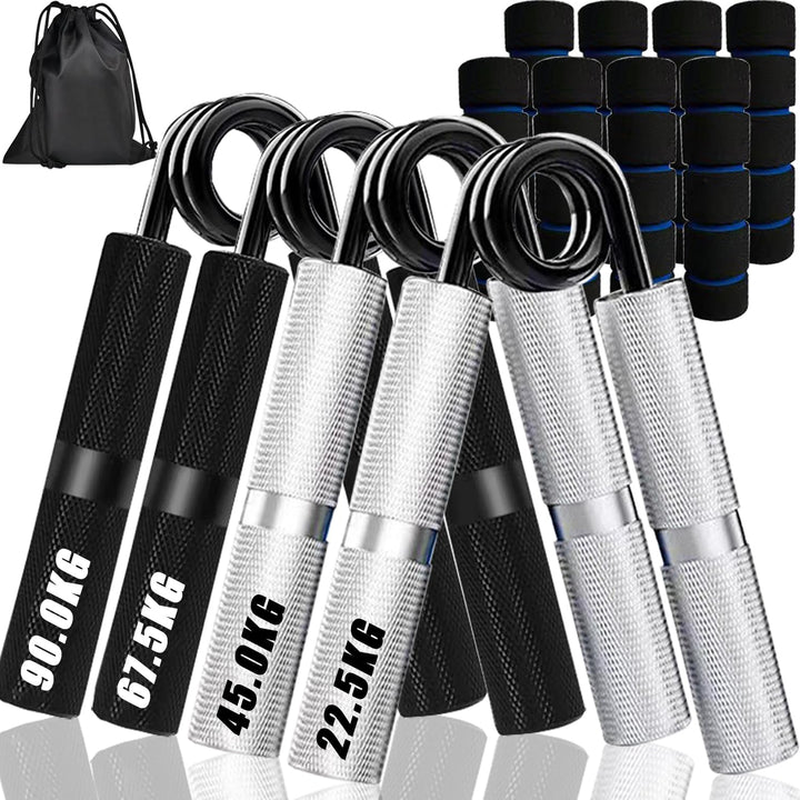 Handtrainer Unterarmtrainer, 4er (50-200LB) Metall Griffkraft Trainer Set mit Fingerstrecker, Handtr
