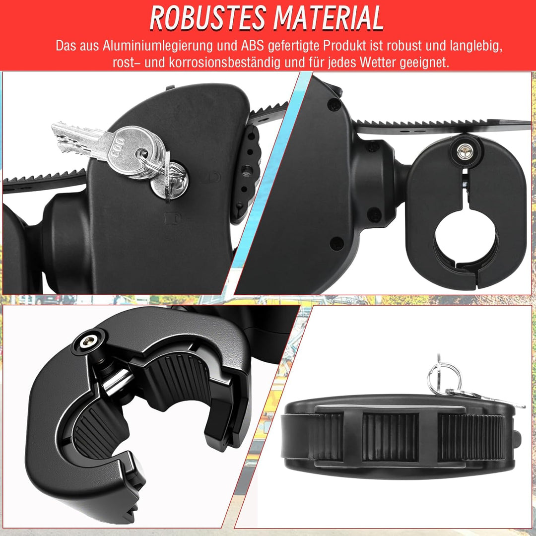 Verstellbar Strap Rahmenhalter Kurz 12CM, Alu Rahmenhalter Fahrradträger für E-Bike/Fahrrad, Abschli