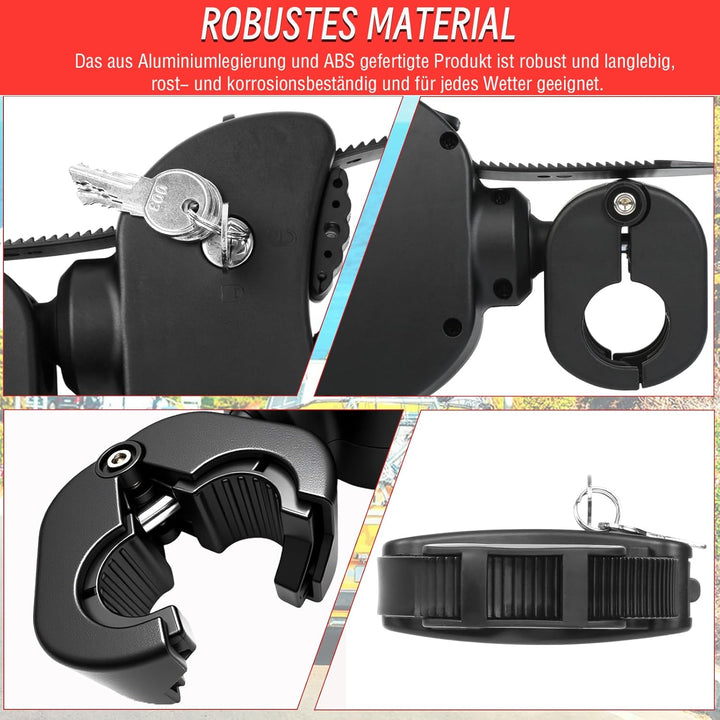 Verstellbar Strap Rahmenhalter Kurz 12CM, Alu Rahmenhalter Fahrradträger für E-Bike/Fahrrad, Abschli