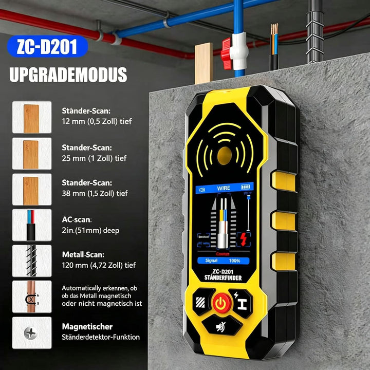 Ortungsgerät Leitungssucher 4 in1 Professioneller Multifunktionaler Wand Scanner Detektor für Holz,