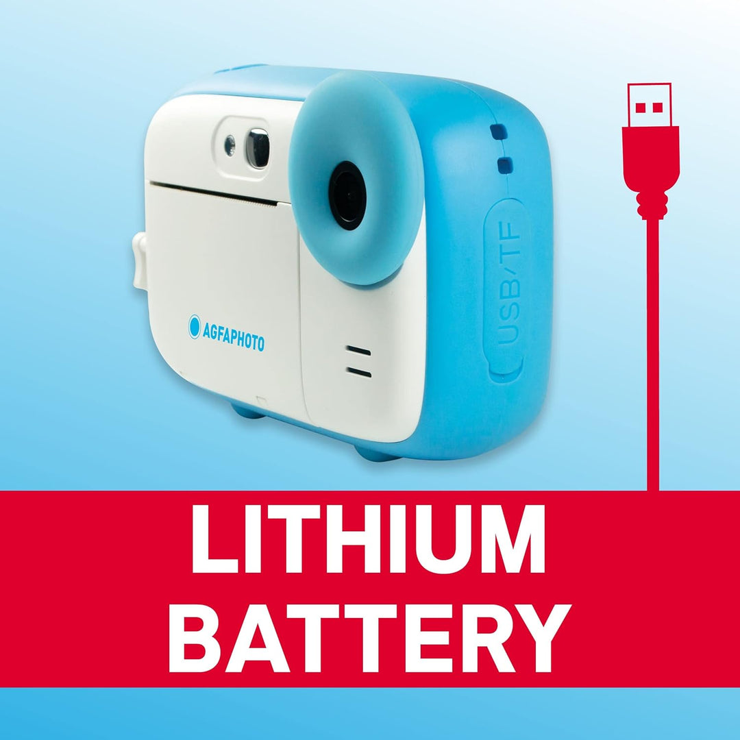AGFA Photo Realikids Instant Cam + 1 Micro-SD-Karte 32 GB – Sofortbildkamera für Kinder, LCD-Display