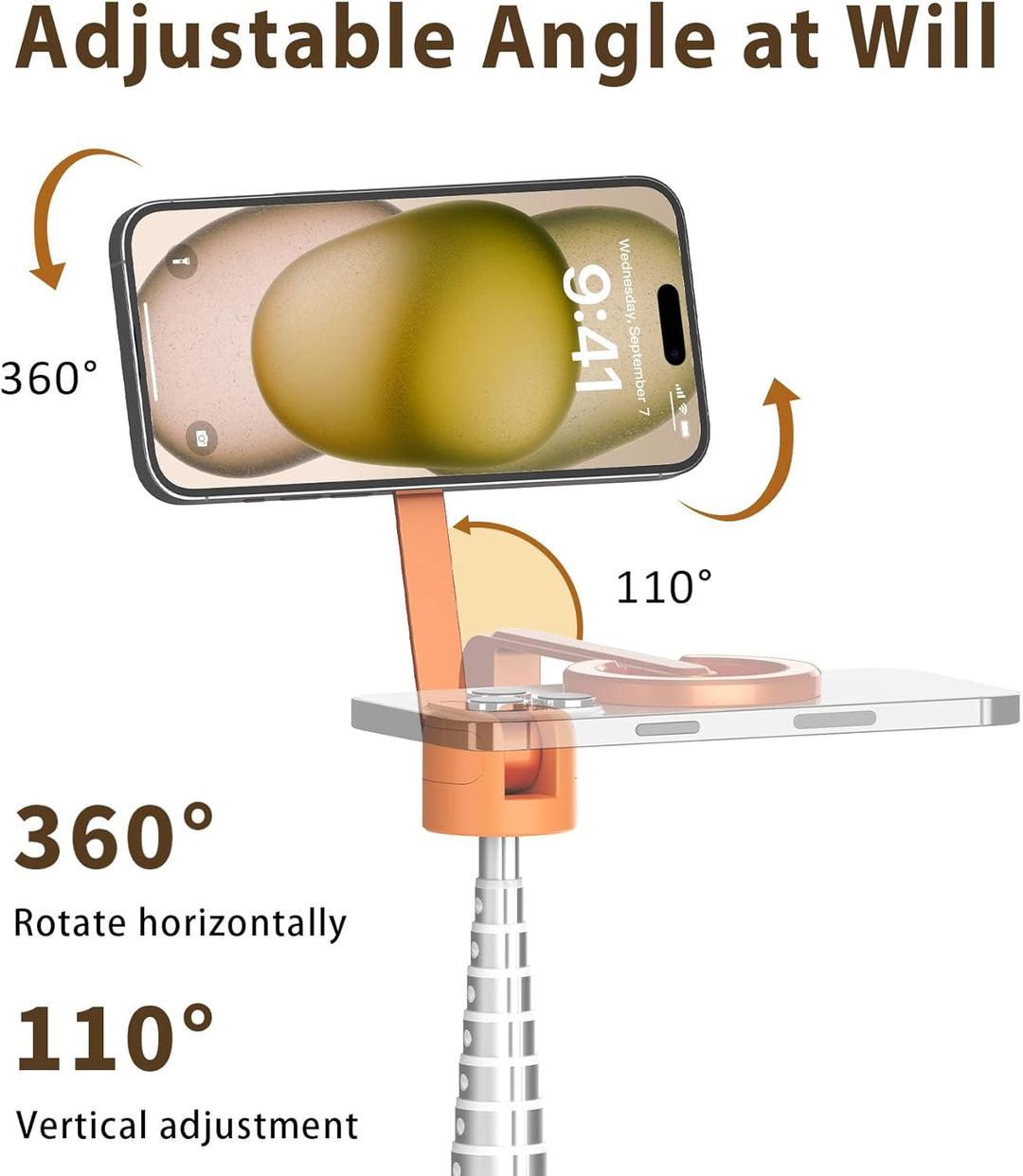TONEOF 173cm Magnetisches Selfie Stick Stativ, Stark Magnetischer Aluminium Halter für Magsafe, 360°