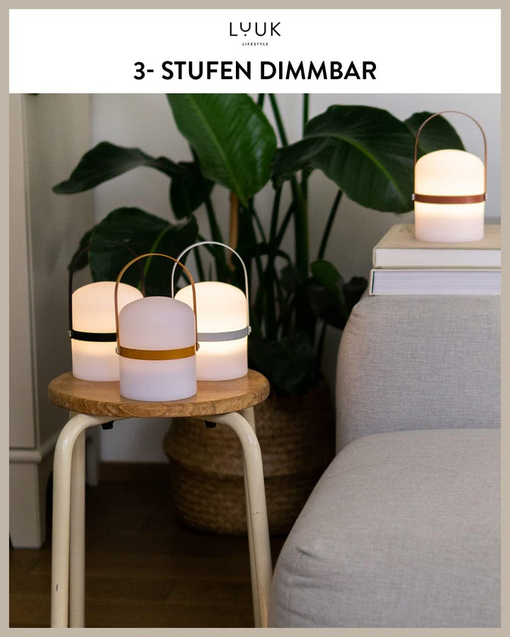 LUUK LIFESTYLE Kleine Design LED Lampe mit Griff, für den Innen- und Aussenbereich, Tragbare, IP44 w