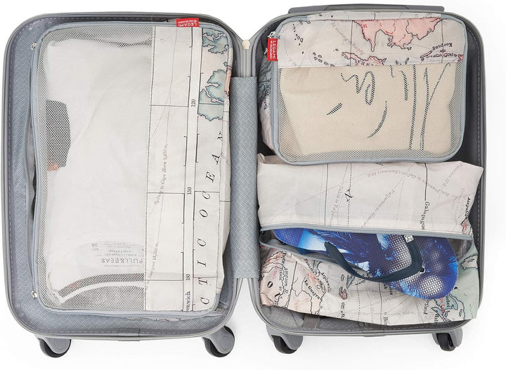 Legami - Travel Organiser Reisebeutel mit Kartendruck, 3 Stück, map, map