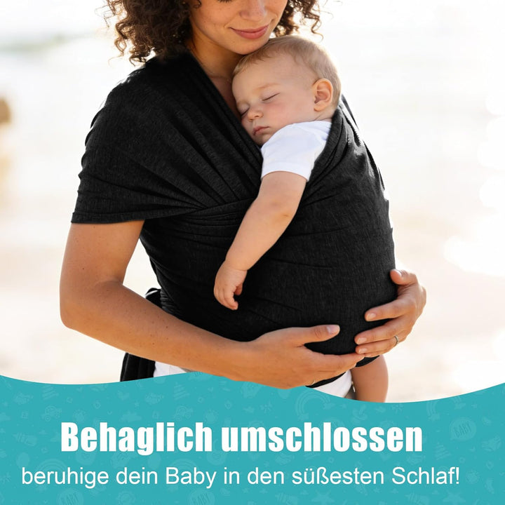 Tragetuch elastisch für Neugeborene und Kleinkinder, Babytragetuch Kindertragetuch Baby Bauchtrage S