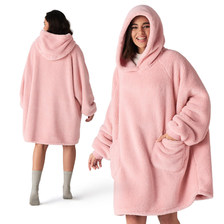 BEDSURE Hoodie Decke mit Ärmeln Deckenpullover - Tragbare Decke zum Anziehen als Geschenke für Fraue