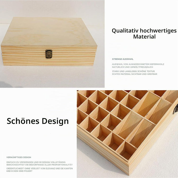 RoseFlower 74 Slots Ätherisches Öl Box aus Holz - Ideales Aufbewahrungsbox Organisator für Ätherisch