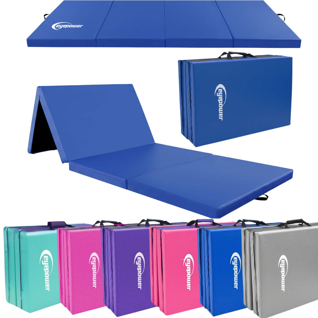 eyepower klappbare Turnmatte für Zuhause 180x60x5 cm - dicke Gymnastikmatte - Weichbodenmatte faltba