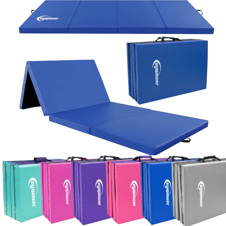 eyepower klappbare Turnmatte für Zuhause 180x60x5 cm - dicke Gymnastikmatte - Weichbodenmatte faltba