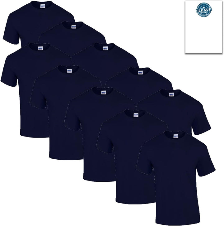 Gildan Unisex T-shirt aus Schwerer Baumwolle Mehrfarbig ,Stil G5000 T-Shirt M 10x Navy + 1 Hl-kauf B