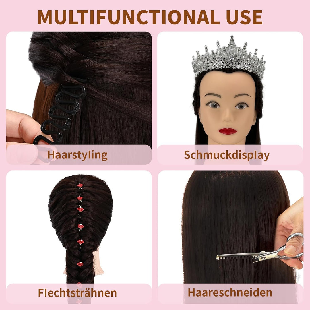 Trainingsköpfe 100% von dem Hochtemperaturfaser Haar 28zoll Trainingskopf für Frisöre with stand DIY