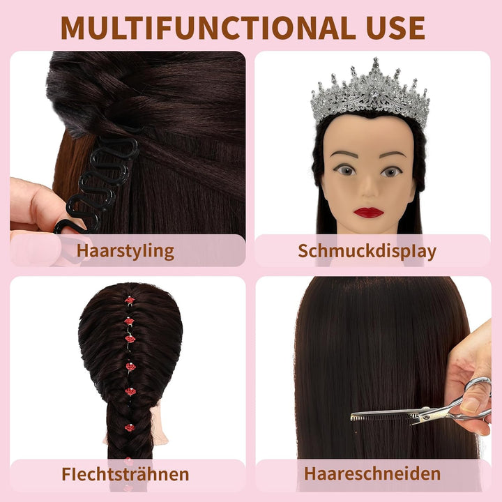Trainingsköpfe 100% von dem Hochtemperaturfaser Haar 28zoll Trainingskopf für Frisöre with stand DIY