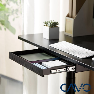 CAVO Dokumentenschublade aus Stahl 410 x 272 mm schwarz, Schreibtischschublade Unterbauschublade, 41