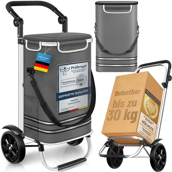 Dimono® Einkaufstrolley Klappbarer 3 in1 Trolley zum Einkaufen; 56 Liter inkl. Kühlfach; Transportwa