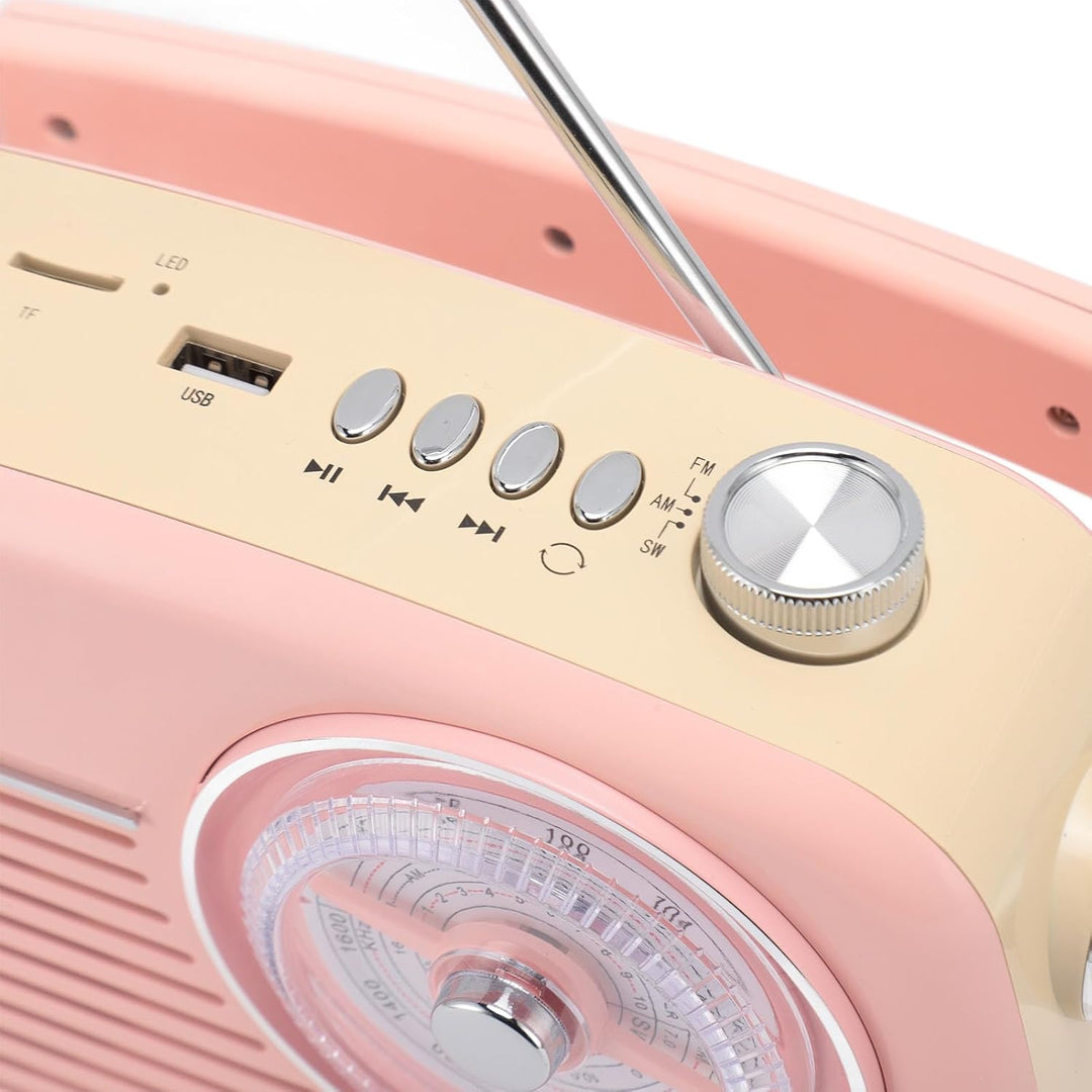 Tragbares Retro-Radio, AM-FM-Radio mit Bluetooth, Kurzwellenradio, Batteriebetrieben oder mit Wechse