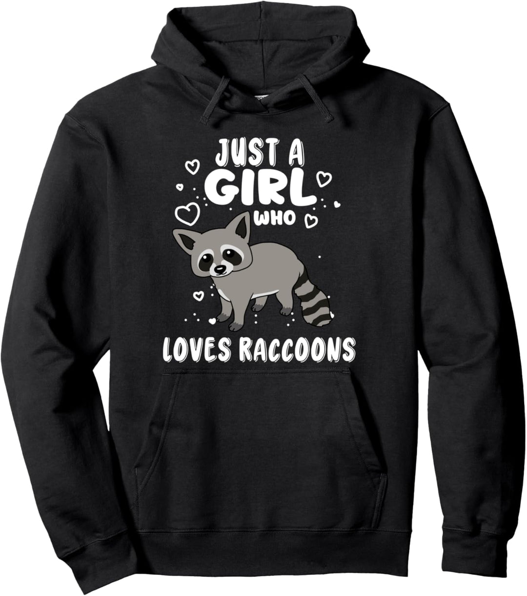 Waschbär Hoodie Damen Waschbär Geschenk Mädchen Raccoon Pullover Hoodie