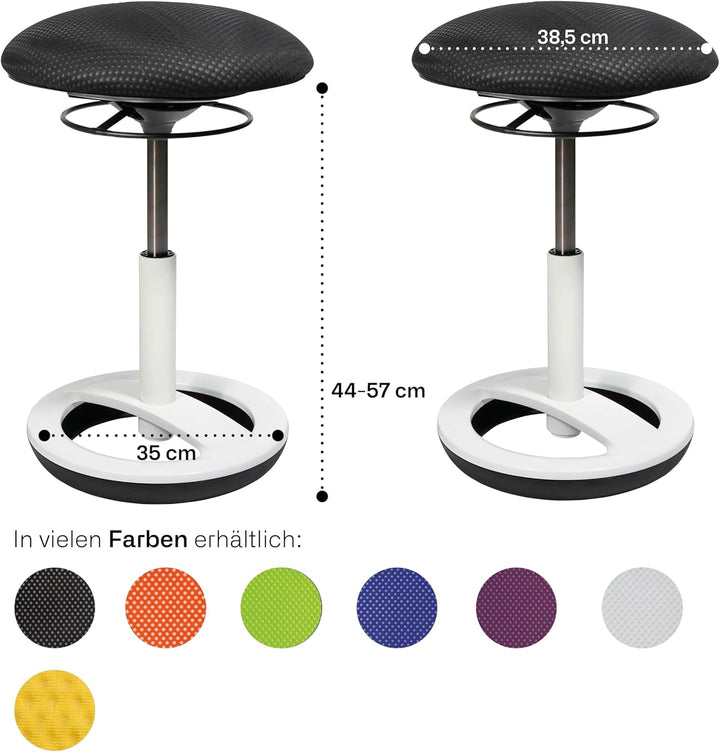 Topstar SU43BR6 Sitness Bob, ergonomischer Sitzhocker, Arbeitshocker, Bürohocker mit Schwingeffekt,