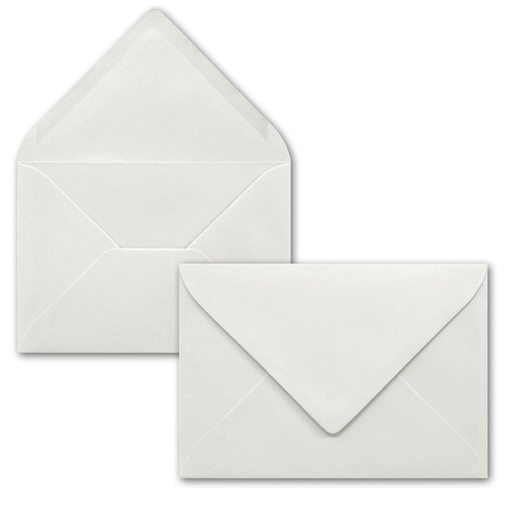 500x kleine Umschläge in Hellgrau DIN C7 8,1 x 11,4 cm mit Spitzklappe und Nassklebung in 80 g/m² -