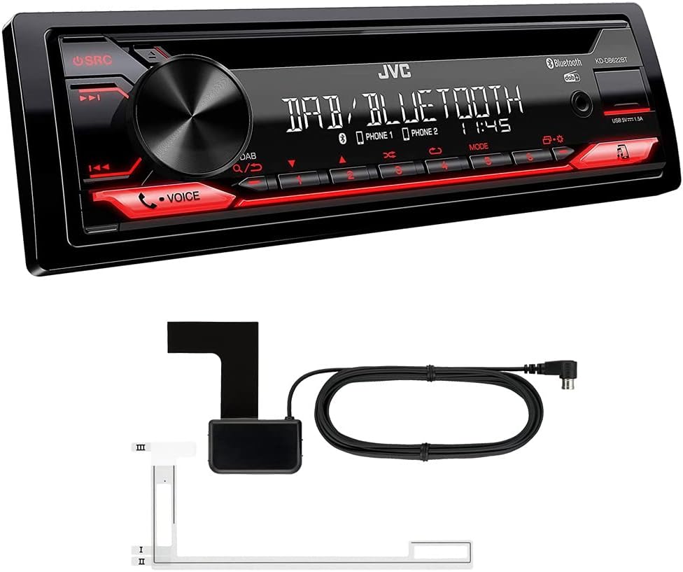JVC KD-DB622BT CD-Autoradio mit DAB+ und Bluetooth Freisprecheinrichtung (Soundprozessor, USB, AUX-I