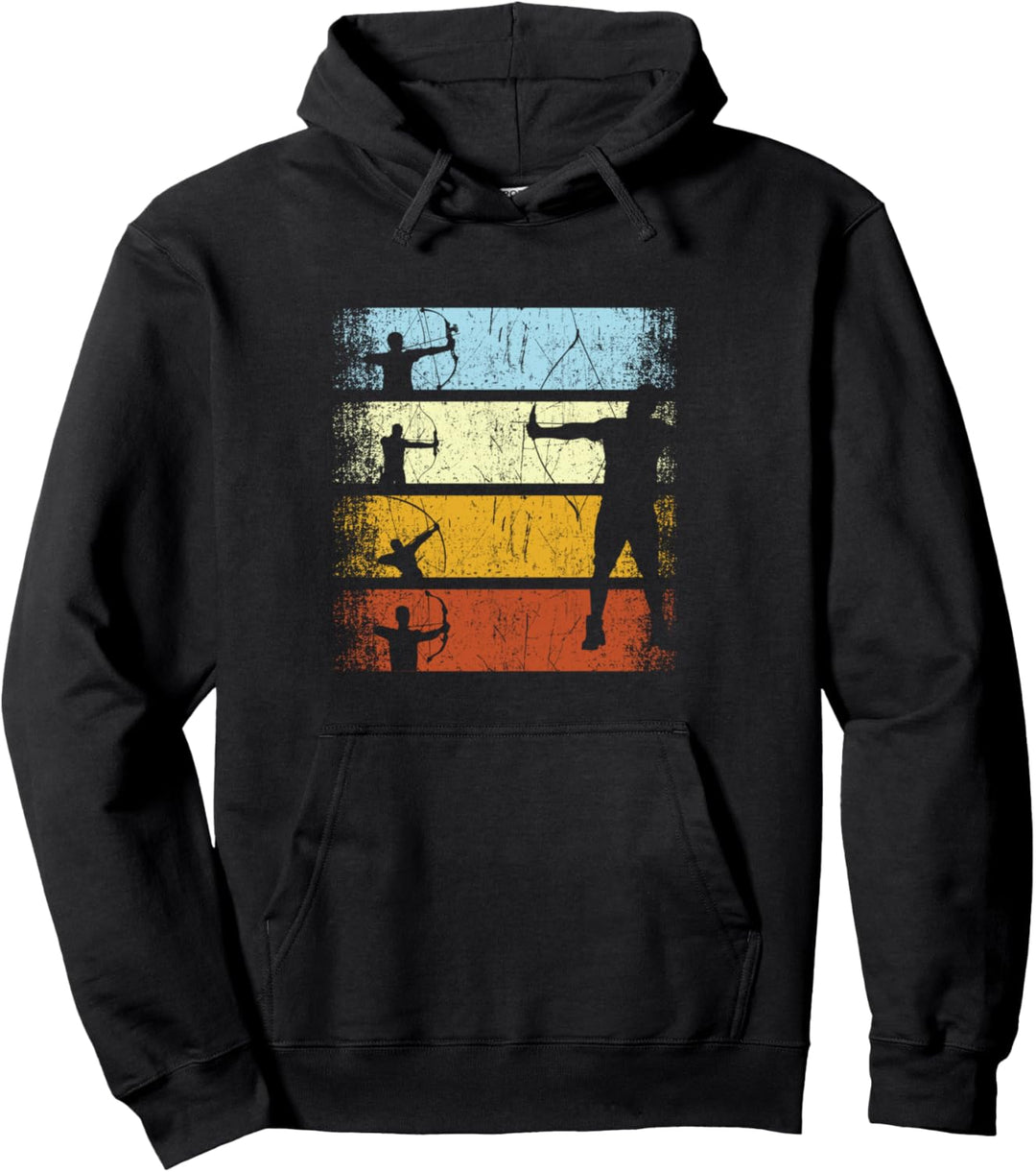 Retro Vintage Bogenschiessen Bogensport Bogenschütze Pfeil Pullover Hoodie