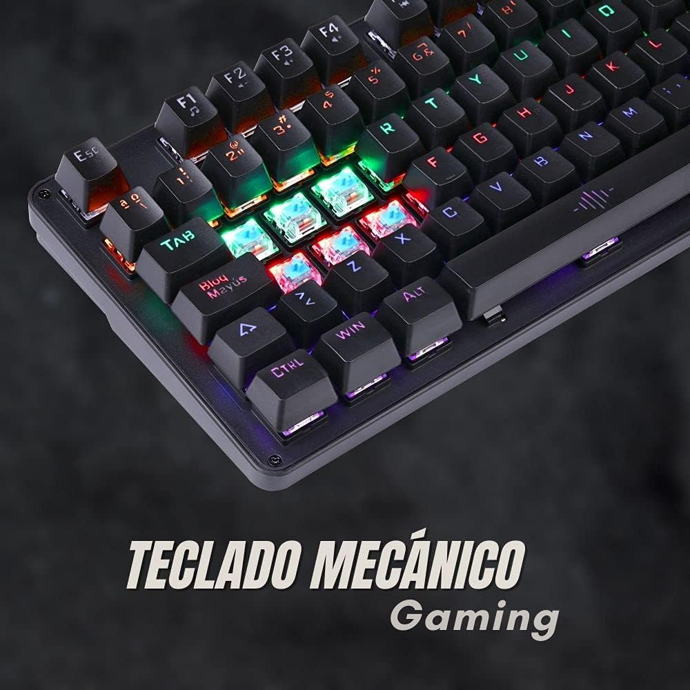 NK Onyx Gaming Pack Mechanische Tastatur Cherry MX Blue Switch RGB LED, 105 Tasten + programmierbare