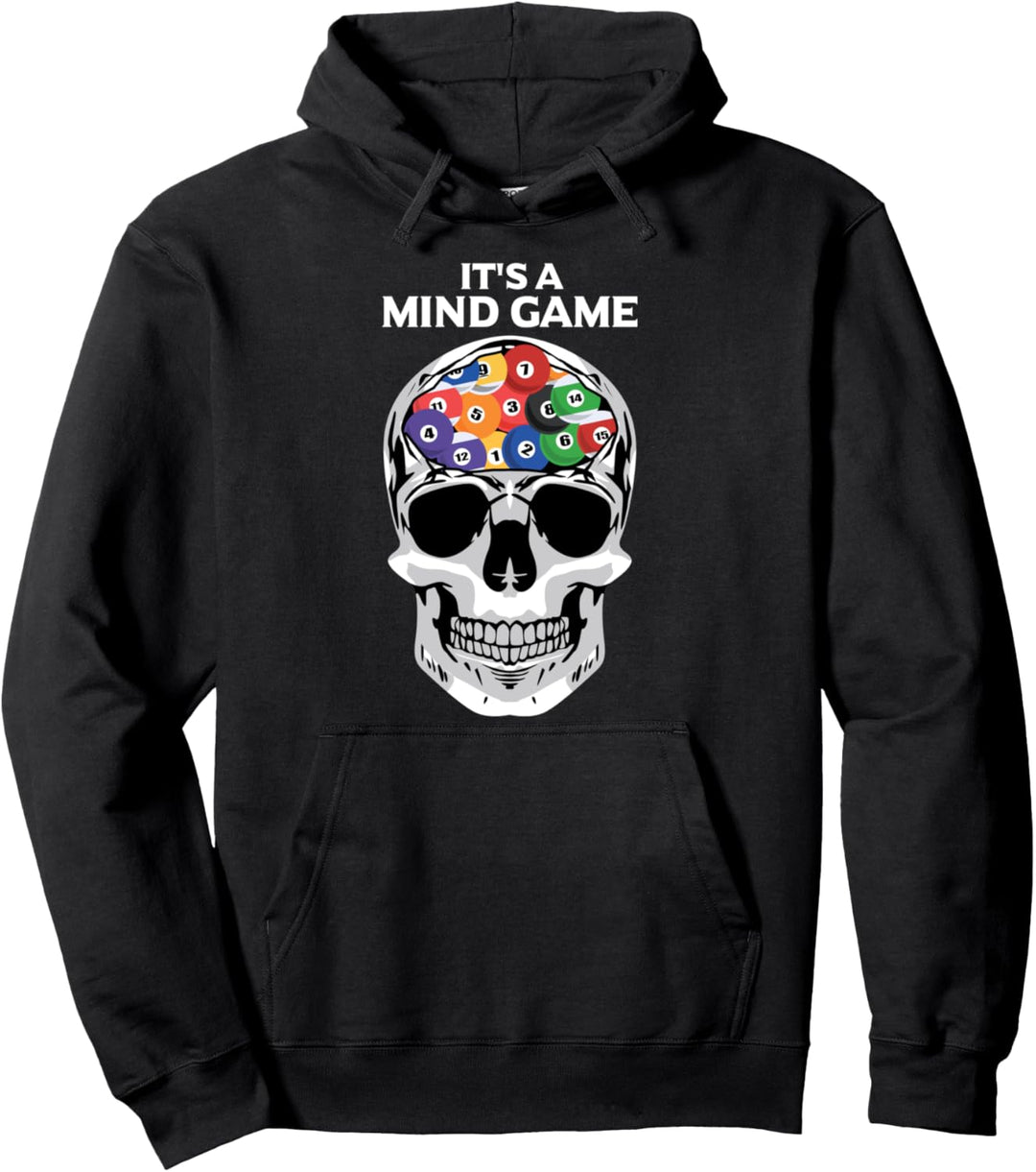 "It's a mindgame" Billards Design Totenkopf Pullover Hoodie