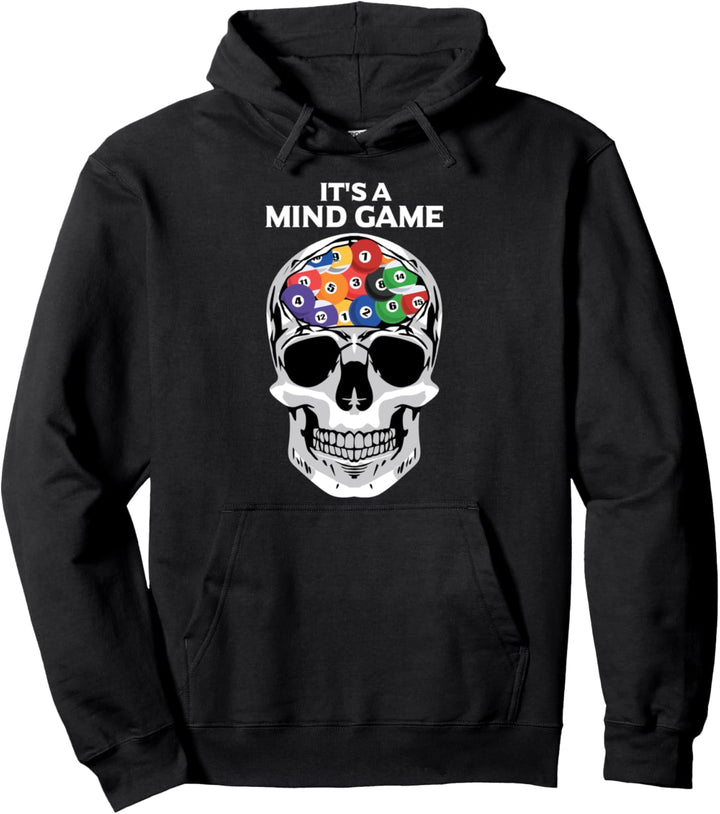 "It's a mindgame" Billards Design Totenkopf Pullover Hoodie
