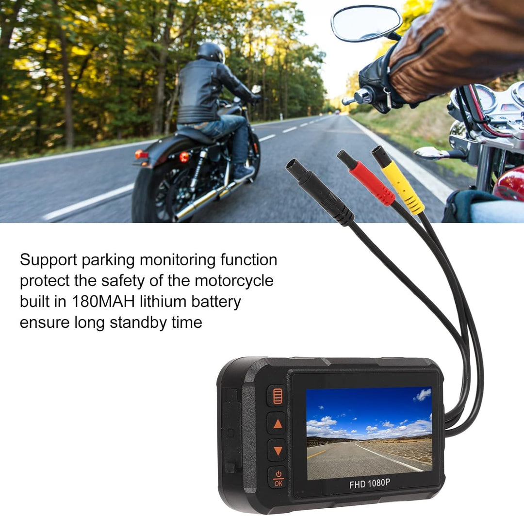 Motorrad-Action-Kamera 3-Zoll-Motorrad-Dashcam 1080P Vorne Hinten Video Fahrrecorder Loop-Aufnahme G