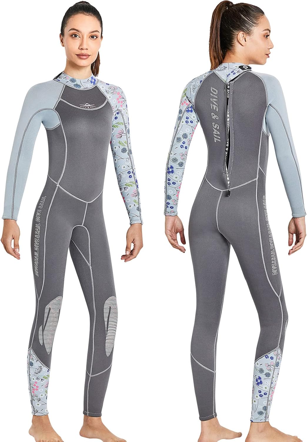 Neoprenanzug Damen 3MM Lang Neopren Reissverschluss Tauchanzug Warm Thermo Halten Ultra Stretch Schw