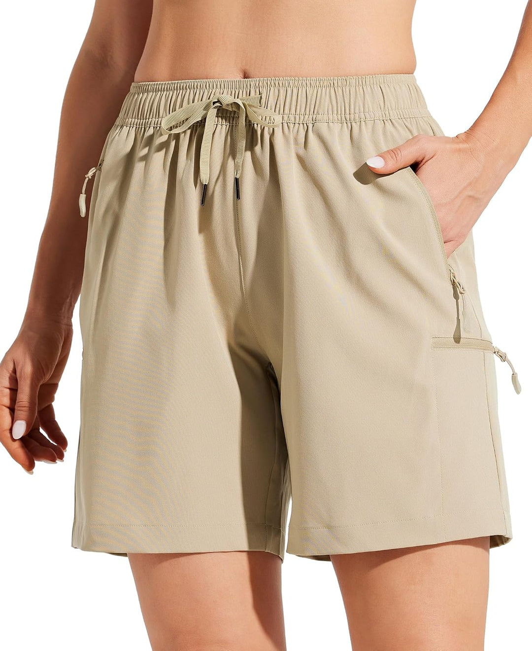 WILLIT Damen Wanderhose Sommer Cargohose schnelltrocknend Wandern Kurz leichte Sport Shorts mit Tasc