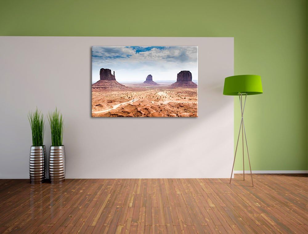 Monument Valley USA Format: 100x70 auf Leinwand, XXL riesige Bilder fertig gerahmt mit Keilrahmen, K