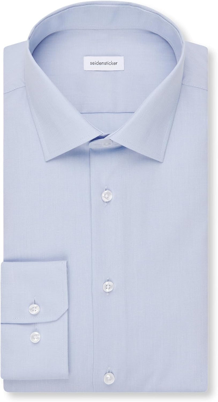 Seidensticker Herren Slim Bügelfrei Business Kent Extra Langer Arm Shirt 36 Hellblau, 36 Hellblau
