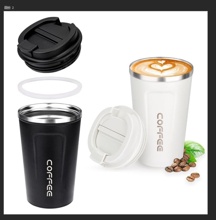 ERBO Kaffeebecher to go, Thermobecher Edelsthal, Auslaufsicher Kaffeetasse Kaffeebecher mit Deckel,