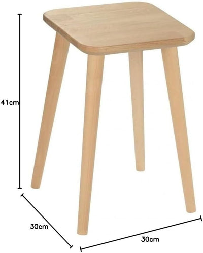 Massiver moderner Hocker aus Eichenholz in quadratischer Form hergestellt in EU (Buche Holz Naturbei