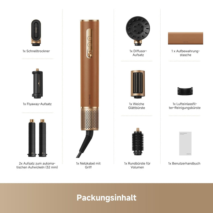 dreame AirStyle Pro 2, 7-in-1-Hairstyler, Schnelltrocknend, 2 Lockenaufsätze, Volumen für das Haar,