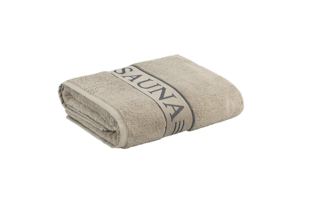 frottana Sauna – Saunatuch mit Bordüre 80 x 200 cm aus 100% Baumwolle, cashmere 80 x 200 cm Cashmere