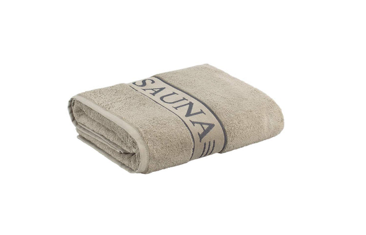 frottana Sauna – Saunatuch mit Bordüre 80 x 200 cm aus 100% Baumwolle, cashmere 80 x 200 cm Cashmere