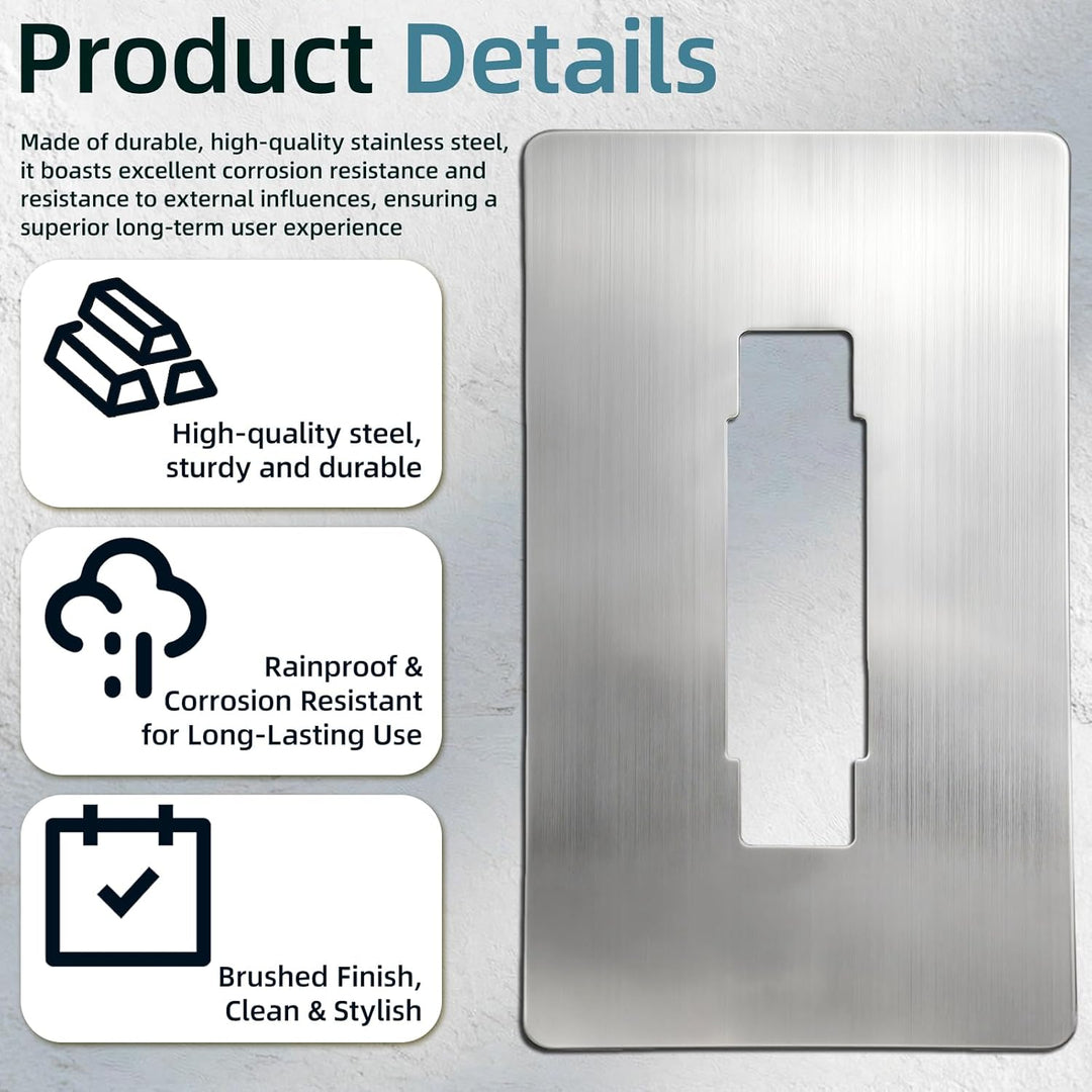 Edelstahl-Blende für Eufy Video Doorbell E340 - Wandplatte Geeignet für Eufy Videotürklingel E340, S