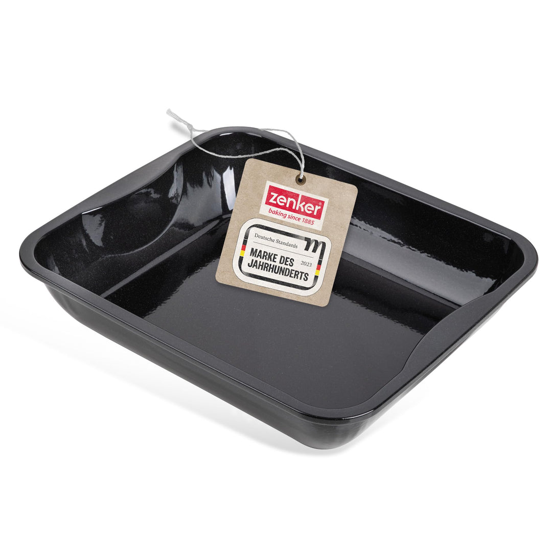 Zenker XXL Bräter Emaille (40 x 8 x 34 cm) SPECIAL COOKING, rechteckige Ofenform mit Emaille-Versieg
