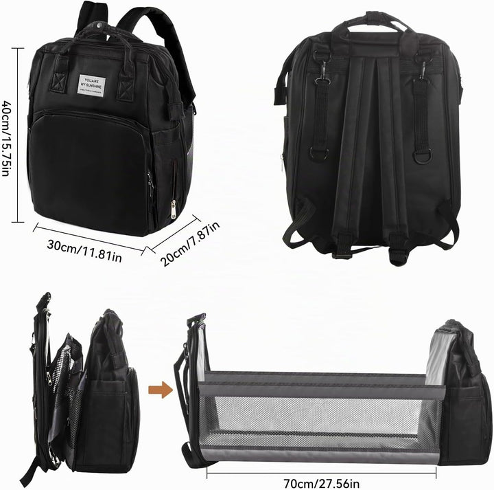 Multifunktionaler Wickelrucksack Baby – Wasserdichte Wickeltasche Rucksack aus Oxford Stoff mit Isol