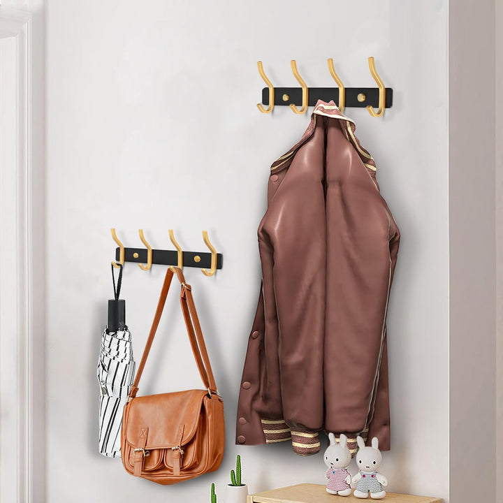 Garderobenhaken Edelstahl, Hakenleiste Kleiderhaken Wand mit 4 Haken, Garderobe Garderobenleiste Wan