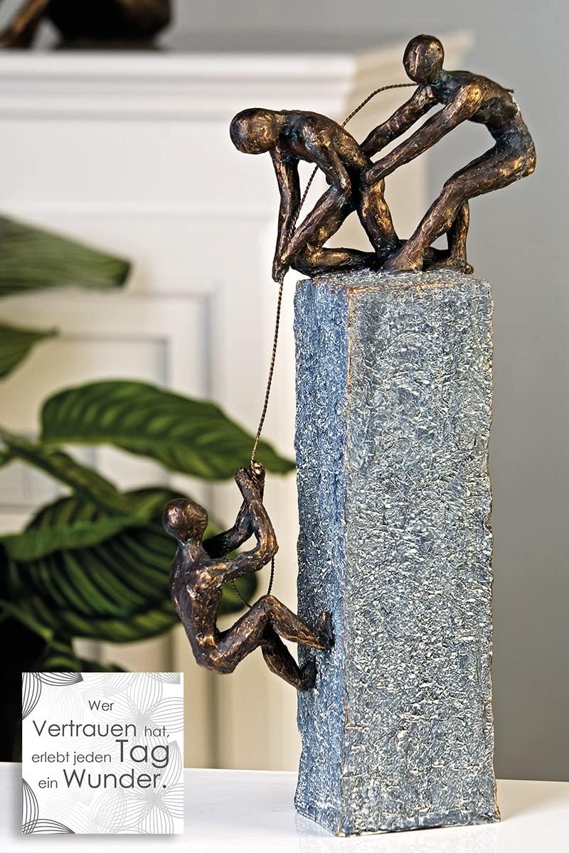 Casablance Deko Skulptur Assistance aus Poly - Deko Figur - Dekoration Wohnzimmer - Bronze/dunkelgra