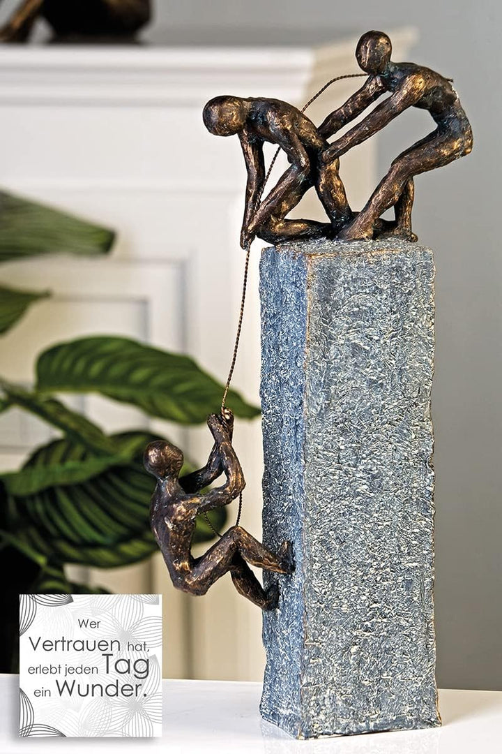 Casablance Deko Skulptur Assistance aus Poly - Deko Figur - Dekoration Wohnzimmer - Bronze/dunkelgra