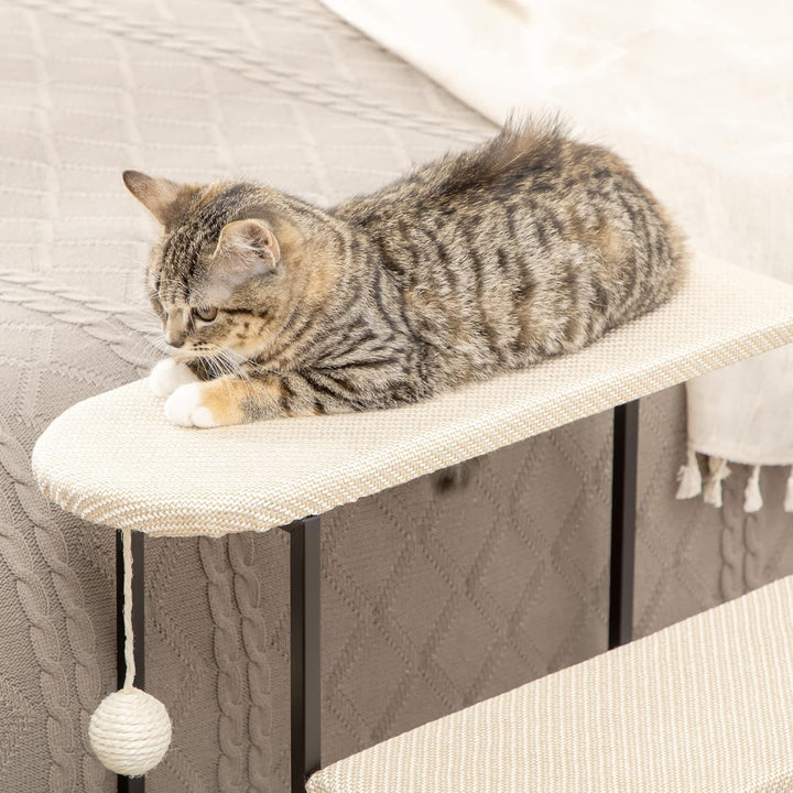 PawHut Hundetreppe 3 Stufen 53 cm Hoch Haustiertreppe für Katzen bis zu 6 kg Katzentreppe Hunderampe