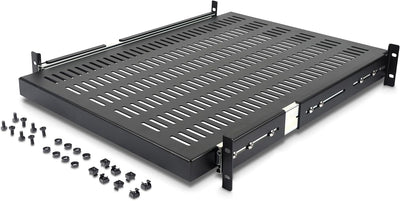 StarTech.com 2 HE Schiebefachboden für Server Rack Montage - Einstellbare Einbautiefe von 51 bis 74