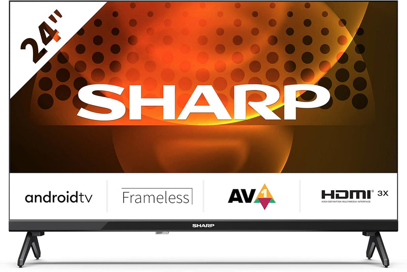 SHARP 24FH6EA HD Ready Frameless Android TV 60cm (24 Zoll), 3X HDMI, 2X USB, Dolby Digital, Active M