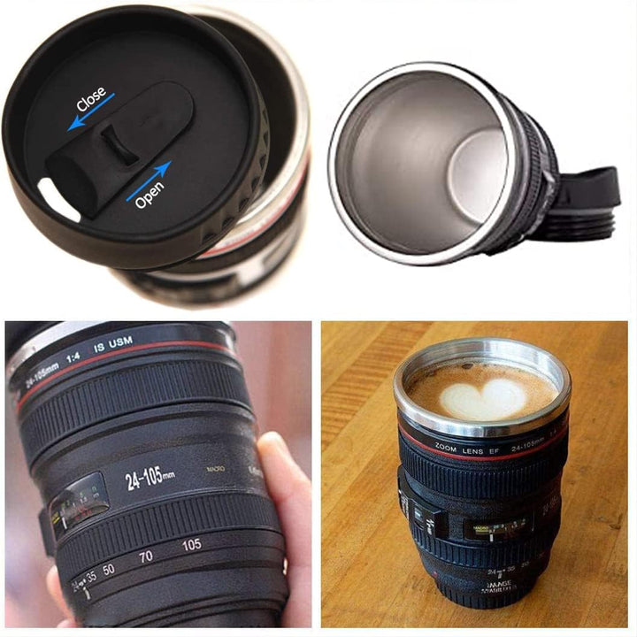 Objektiv Tasse Kamera Kaffeebecher, Kameraobjektiv-KaffeetasseGeschenk für Fotografie-Enthusiasten -