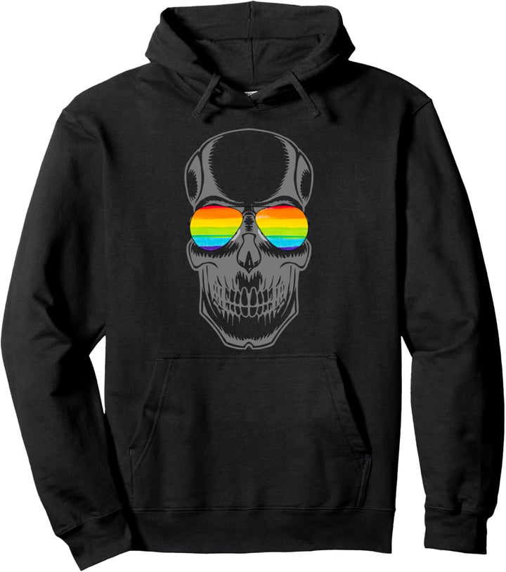 LGBT Gay Pride Rainbow Flag Sonnenbrille Totenkopf Pullover Hoodie